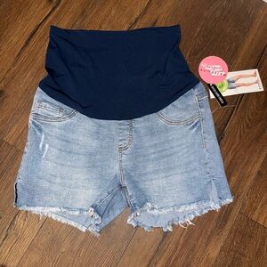 Blue Denim Maternity Shorts